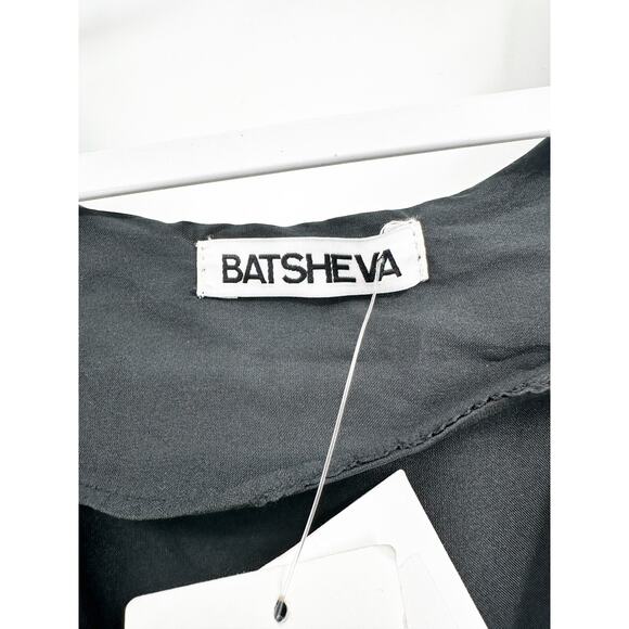 Batsheva Jolie Embroidered Dress in Black With White Embroidery - Picture 5 of 7